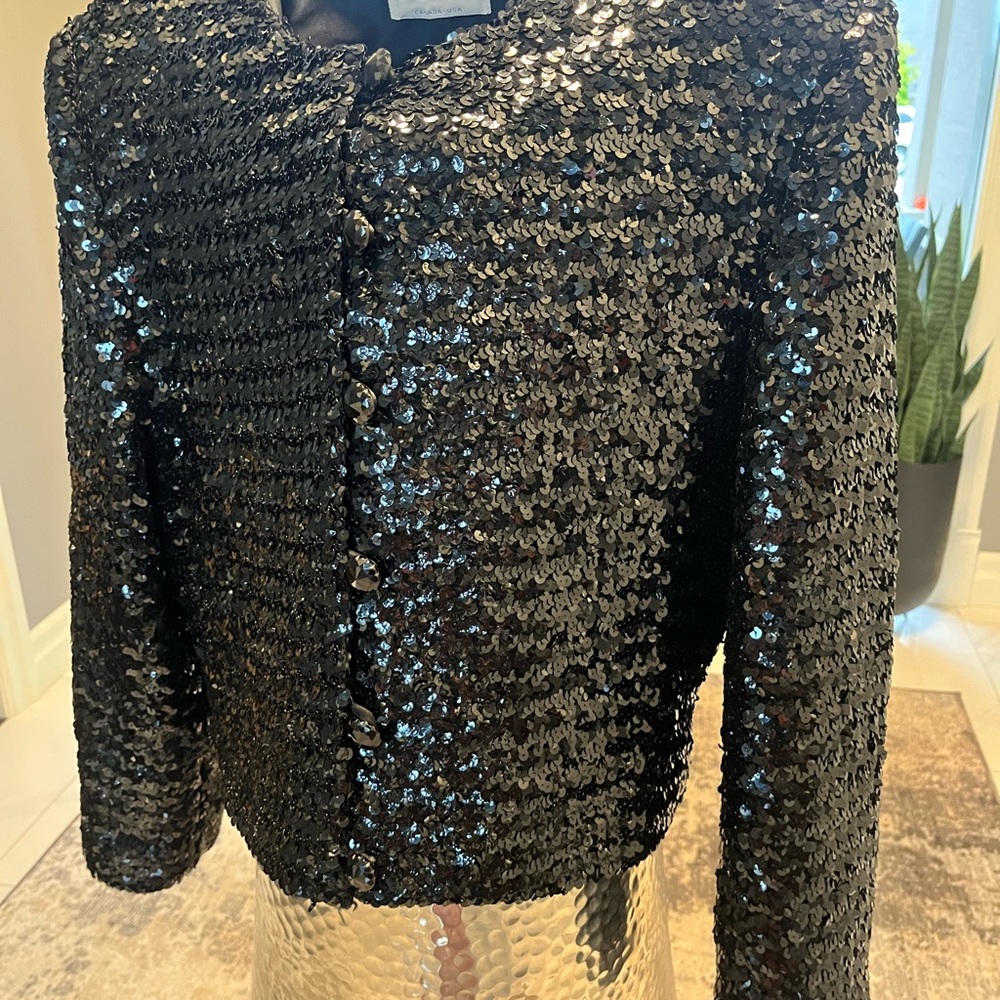 COPY - 1+1 size 10 vintage, sparkling, sequin, disco, dinner, jacket, gala even… - Picture 4 of 17